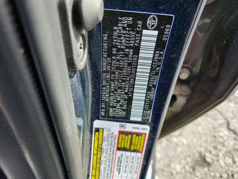 69681146 :رقم المزاد ، 4T1C11BK2LU013260 vin ، 2020 Toyota Camry مزاد بيع