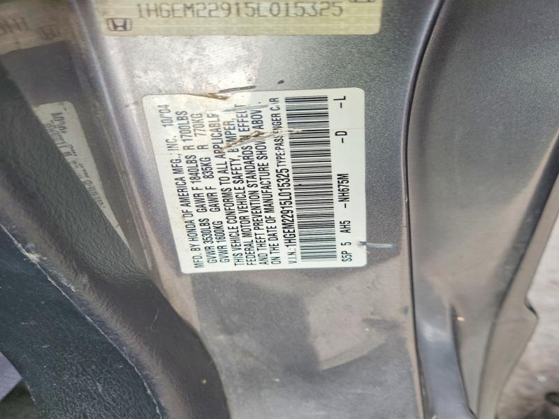 Aukcja sprzedaży 2005 Honda Civic, vin: 1HGEM22915L015325, numer aukcji: 70447256