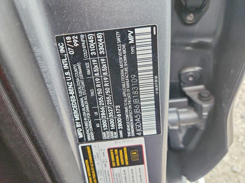 Aukcja sprzedaży 2018 Mercedes-benz Gle, vin: 4JGDA5JB6JB183109, numer aukcji: 68234066