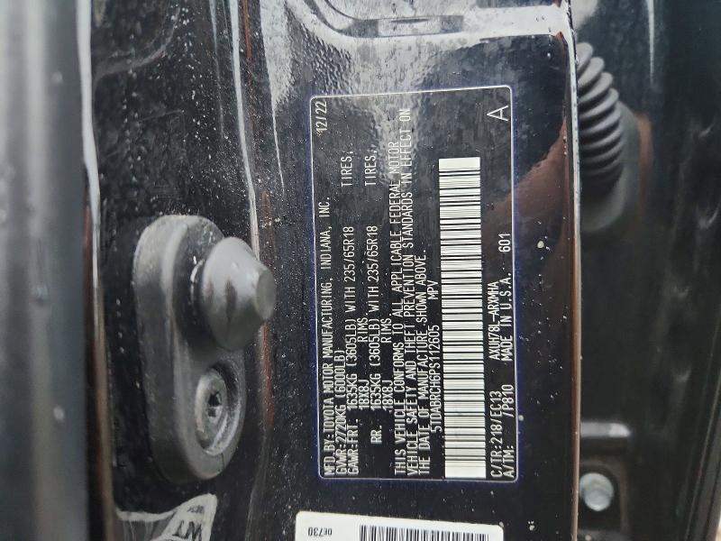Aukcja sprzedaży 2023 Toyota Highlander, vin: 5TDABRCH6PS112605, numer aukcji: 65963446