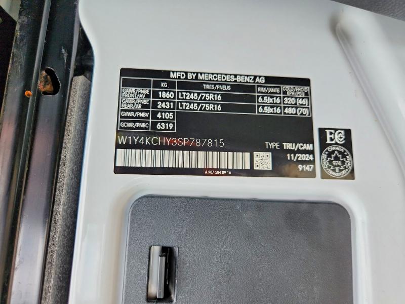 2025 Mercedes-benz Sprinter მანქანა იყიდება აუქციონზე, vin: W1Y4KCHY3SP787815, აუქციონის ნომერი: 69098496
