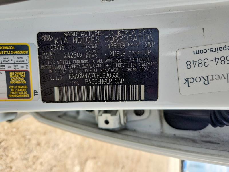 Aukcja sprzedaży 2015 Kia Optima, vin: KNAGM4A76F5630636, numer aukcji: 68302796