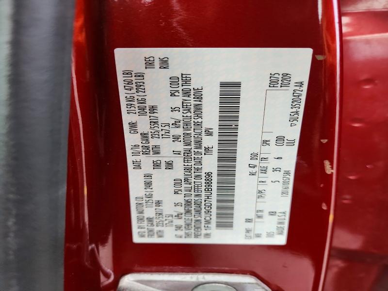Auction sale of the 2017 Ford Escape, vin: 1FMCU9GD7HUB98896, lot number: 70016406