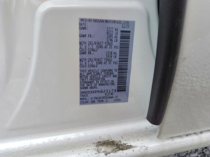 Продаж на аукціоні авто 2026 Nissan Frontier, vin: 1N6ED1EK0TN625173, номер лоту: 70018526