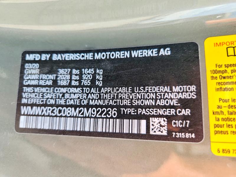 Продажа на аукционе авто 2021 Mini Cooper, vin: WMWXR3C08M2M92236, номер лота: 70496886