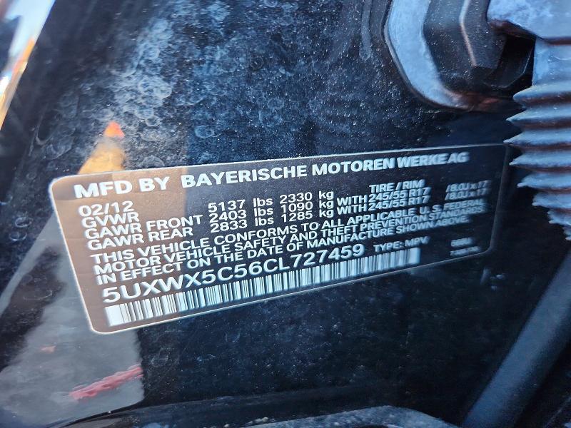 Aukcja sprzedaży 2012 Bmw X3, vin: 5UXWX5C56CL727459, numer aukcji: 69819936