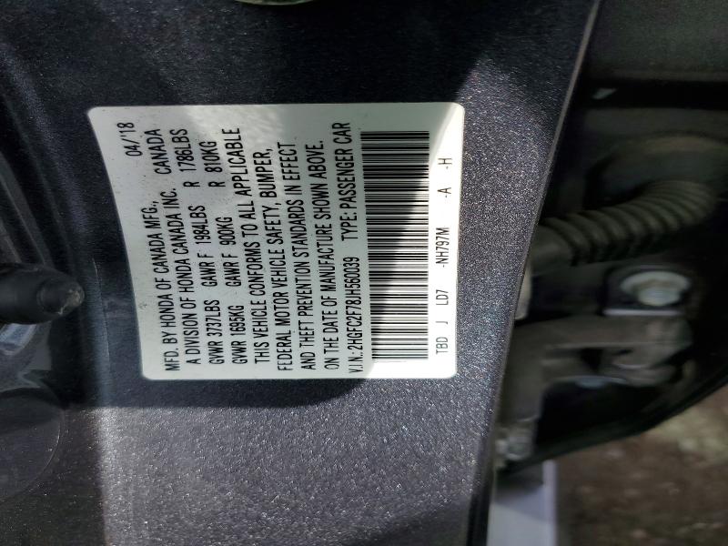 Aukcja sprzedaży 2018 Honda Civic, vin: 2HGFC2F78JH560039, numer aukcji: 69855756