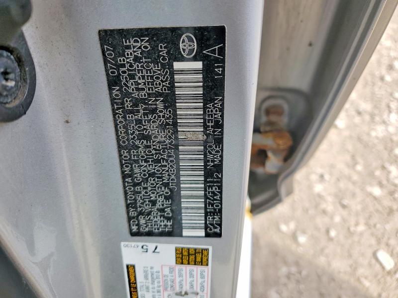 Продаж на аукціоні авто 2007 Toyota Prius, vin: JTDKB20U473291435, номер лоту: 70677476
