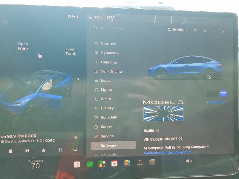 Aukcja sprzedaży 2024 Tesla Model 3, vin: 5YJ3E1ET3RF897126, numer aukcji: 66368236