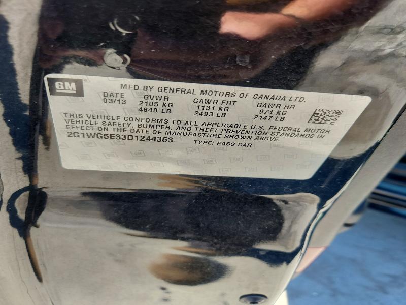 70495136 :رقم المزاد ، 2G1WG5E33D1244363 vin ، 2013 Chevrolet Impala مزاد بيع