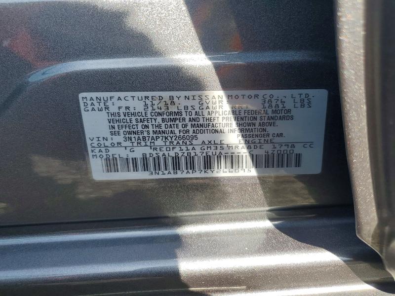 Aukcja sprzedaży 2019 Nissan Sentra, vin: 3N1AB7AP7KY266095, numer aukcji: 67968106