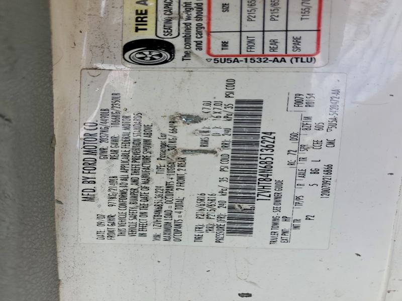 2008 Ford Mustang მანქანა იყიდება აუქციონზე, vin: 1ZVHT84N685136224, აუქციონის ნომერი: 67034066