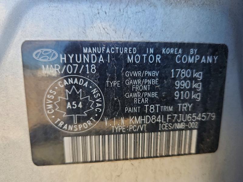Aukcja sprzedaży 2018 Hyundai Elantra, vin: KMHD84LF7JU654579, numer aukcji: 68888746