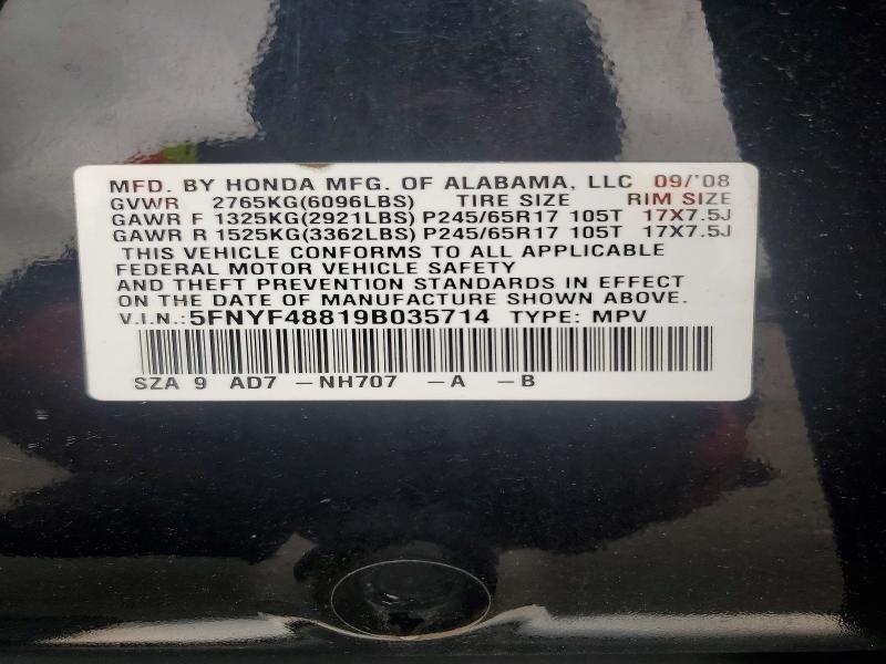 Продажа на аукционе авто 2009 Honda Pilot, vin: 5FNYF48819B035714, номер лота: 70666946