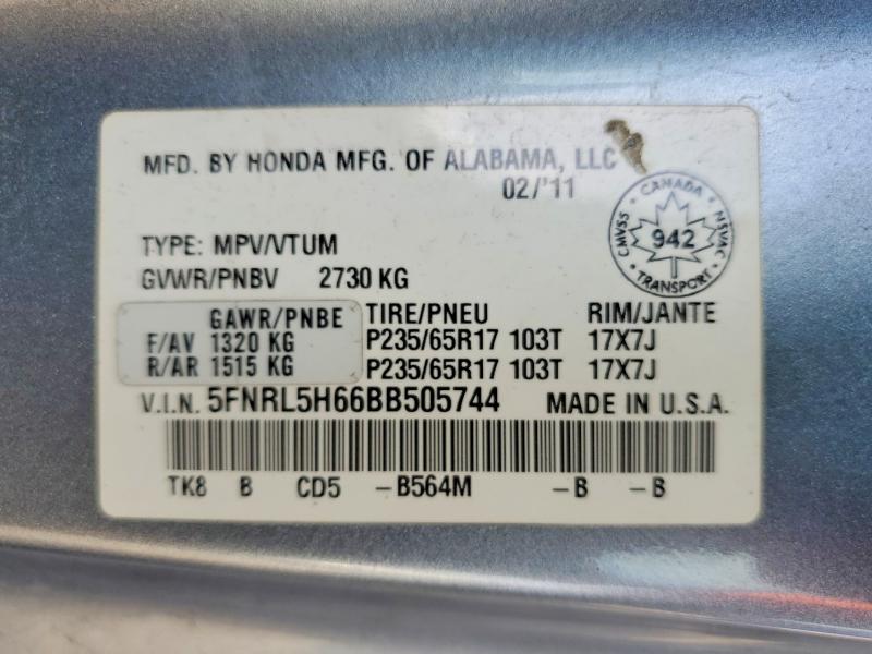 Продажа на аукционе авто 2011 Honda Odyssey, vin: 5FNRL5H66BB505744, номер лота: 67859786