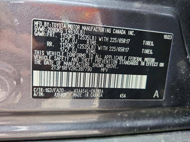 Продажа на аукционе авто 2024 Toyota Rav4, vin: 2T3P1RFV2RC397790, номер лота: 69379446