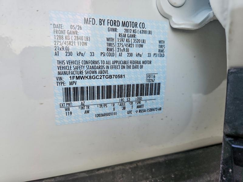 Продаж на аукціоні авто 2026 Ford Explorer, vin: 1FMWK8GC2TGB70581, номер лоту: 67147716