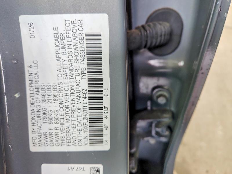 Продажа на аукционе авто 2026 Honda Civic, vin: 19XFL2H83TE014462, номер лота: 67500206