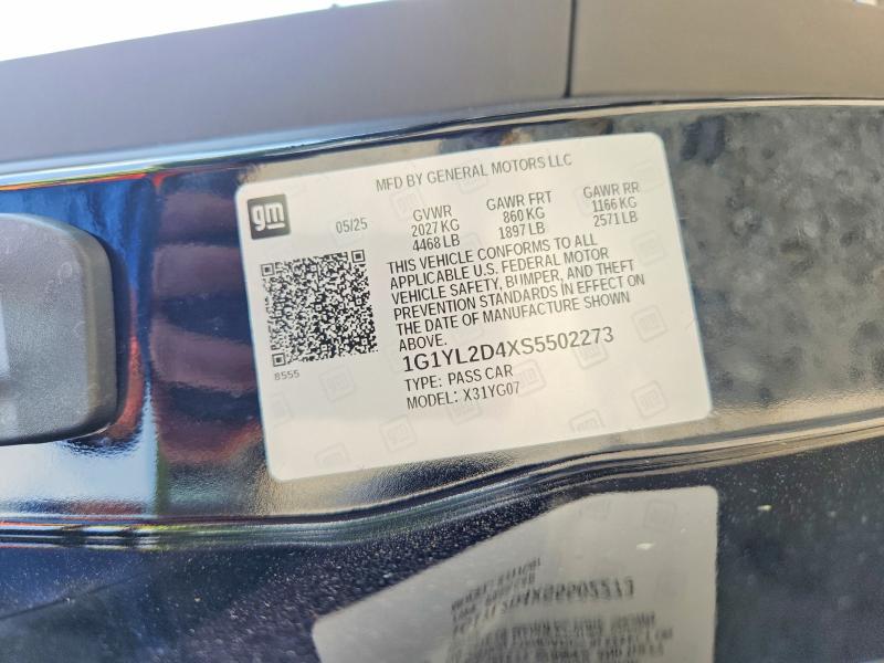 Продаж на аукціоні авто 2025 Chevrolet Corvette, vin: 1G1YL2D4XS5502273, номер лоту: 67256306