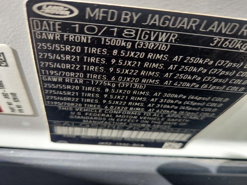 Продаж на аукціоні авто 2019 Land Rover Range Rover, vin: SALGS2RE7KA529440, номер лоту: 70665086