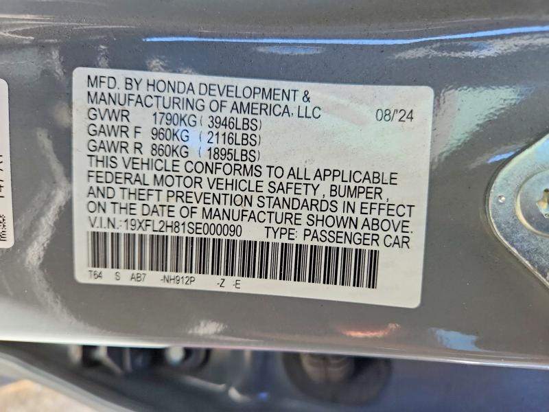 Продаж на аукціоні авто 2025 Honda Civic, vin: 19XFL2H81SE000090, номер лоту: 67838656