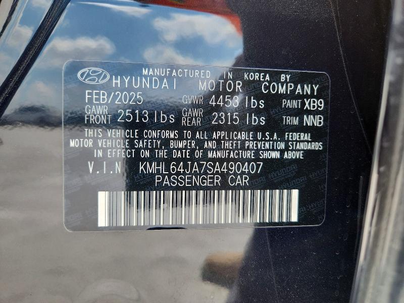 67518966 :رقم المزاد ، KMHL64JA7SA490407 vin ، 2025 Hyundai Sonata مزاد بيع