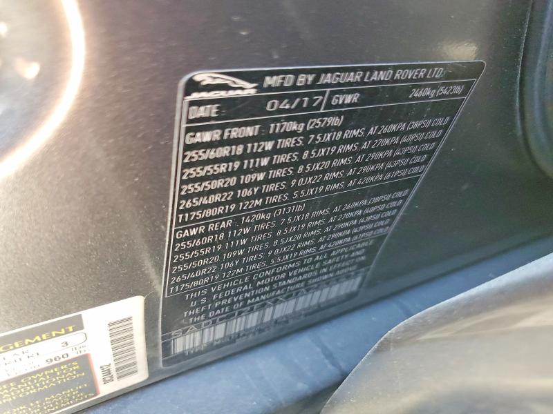 Aukcja sprzedaży 2018 Jaguar F-pace, vin: SADCJ2FXXJA244412, numer aukcji: 67301886