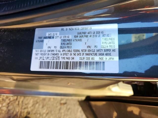 2018 Mazda 6 მანქანა იყიდება აუქციონზე, vin: JM1GL1VM1J1301976, აუქციონის ნომერი: 69555196