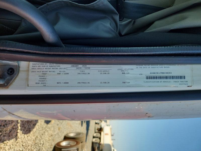 2021 Volvo Vn მანქანა იყიდება აუქციონზე, vin: 4V4NC9EJ7MN238203, აუქციონის ნომერი: 70484546
