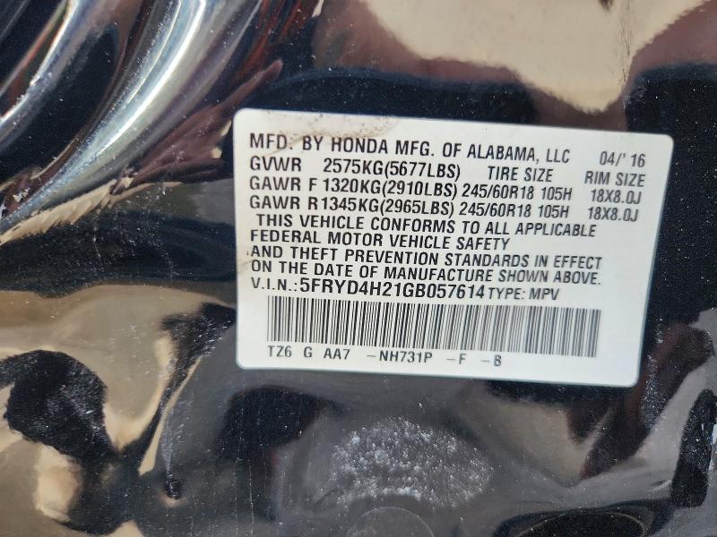 2016 Acura Mdx მანქანა იყიდება აუქციონზე, vin: 5FRYD4H21GB057614, აუქციონის ნომერი: 69506036