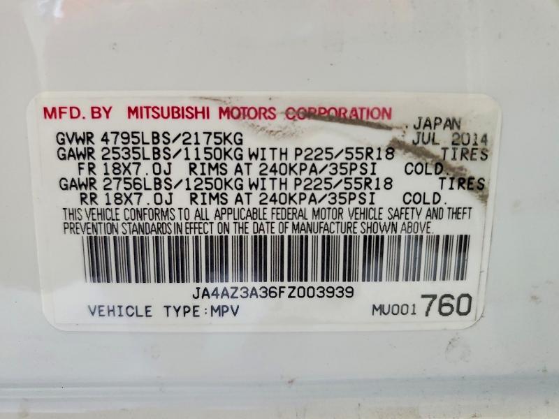 Aukcja sprzedaży 2015 Mitsubishi Outlander, vin: JA4AZ3A36FZ003939, numer aukcji: 68557656