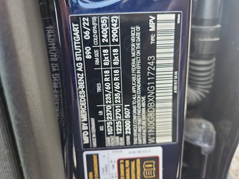 Aukcja sprzedaży 2022 Mercedes-benz Glc, vin: W1N0G8DBXNG117243, numer aukcji: 65030526