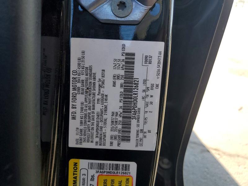 Aukcja sprzedaży 2020 Ford Fusion, vin: 3FA6P0HD0LR126821, numer aukcji: 69743626