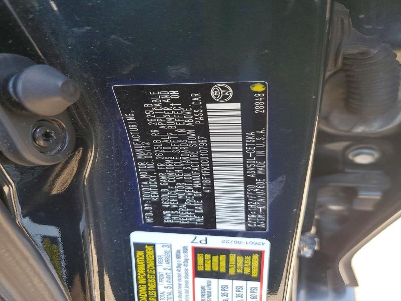 Aukcja sprzedaży 2012 Toyota Camry, vin: 4T1BF1FK0CU107967, numer aukcji: 68143046