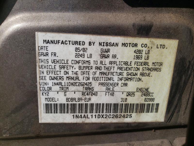 Продажа на аукционе авто 2002 Nissan Altima, vin: 1N4AL11DX2C262425, номер лота: 68584746