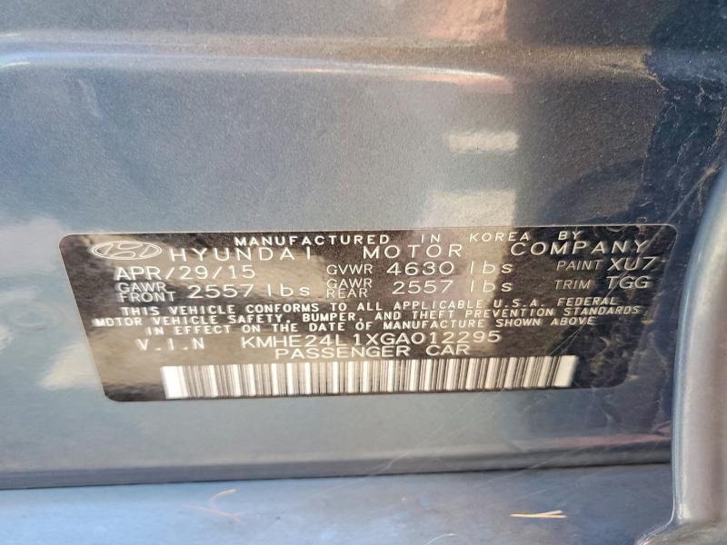 Aukcja sprzedaży 2016 Hyundai Sonata Hybrid, vin: KMHE24L1XGA012295, numer aukcji: 70369096