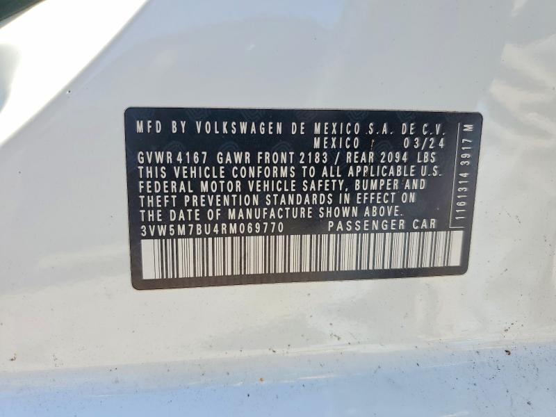 2024 Volkswagen Jetta მანქანა იყიდება აუქციონზე, vin: 3VW5M7BU4RM069770, აუქციონის ნომერი: 67869276