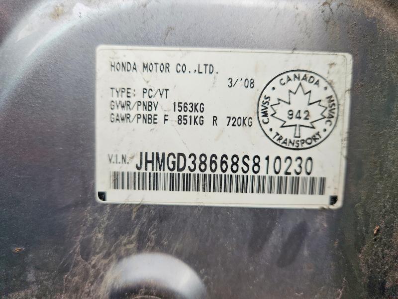 Aukcja sprzedaży 2008 Honda Fit, vin: JHMGD38668S810230, numer aukcji: 66750346