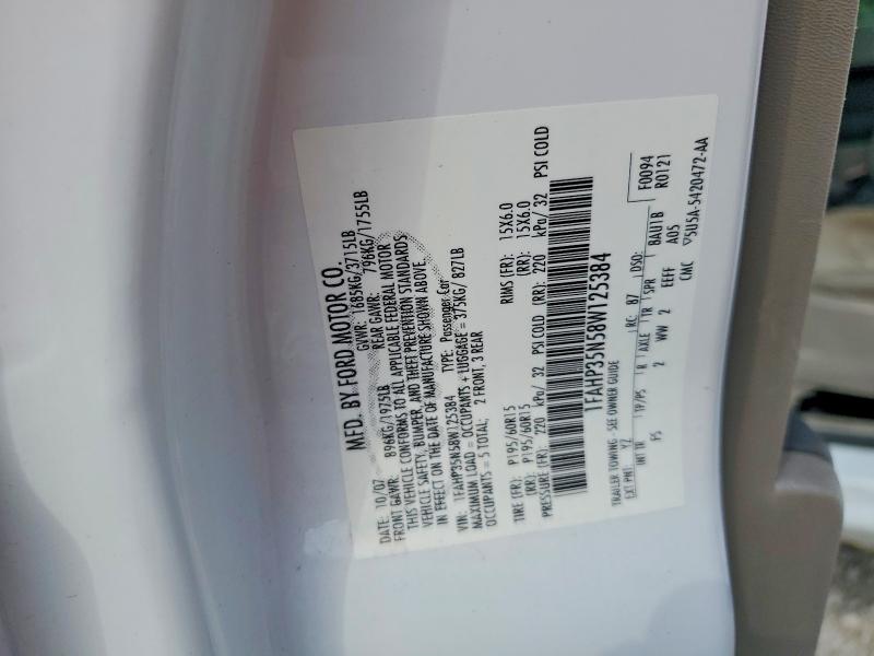 69647826 :رقم المزاد ، 1FAHP35N58W125384 vin ، 2008 Ford Focus مزاد بيع
