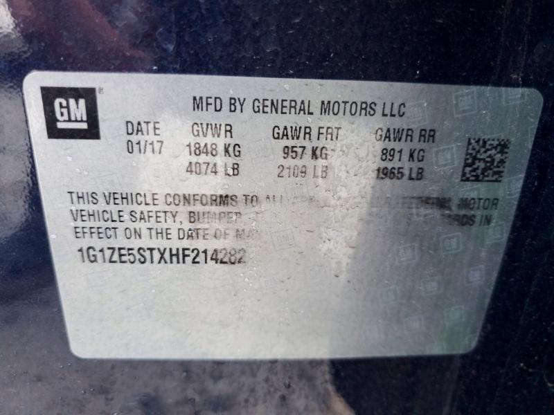 Продажа на аукционе авто 2017 Chevrolet Malibu, vin: 1G1ZE5STXHF214282, номер лота: 69939536