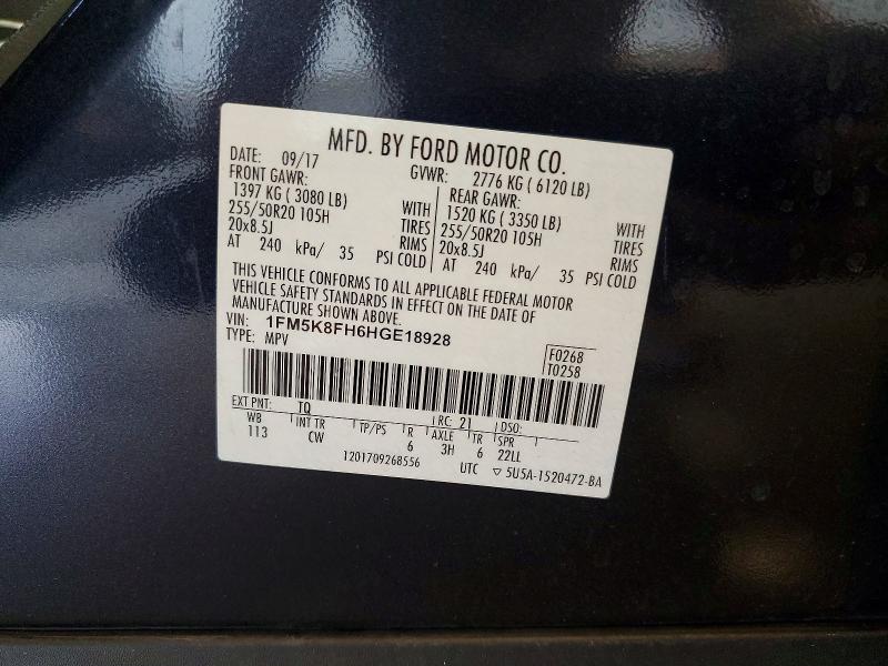 Продажа на аукционе авто 2017 Ford Explorer, vin: 1FM5K8FH6HGE18928, номер лота: 70957986