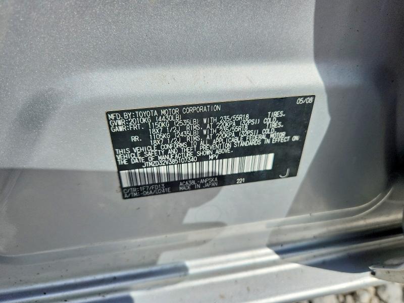 2008 Toyota Rav4 მანქანა იყიდება აუქციონზე, vin: JTMZD32V385107340, აუქციონის ნომერი: 69205506