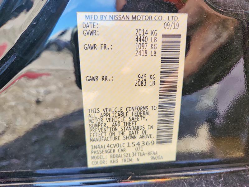 Продажа на аукционе авто 2020 Nissan Altima, vin: 1N4AL4CV0LC154369, номер лота: 68723486