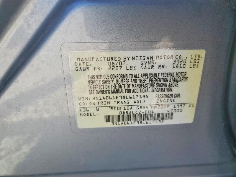 Продажа на аукционе авто 2008 Nissan Sentra, vin: 3N1AB61E98L617135, номер лота: 68876616