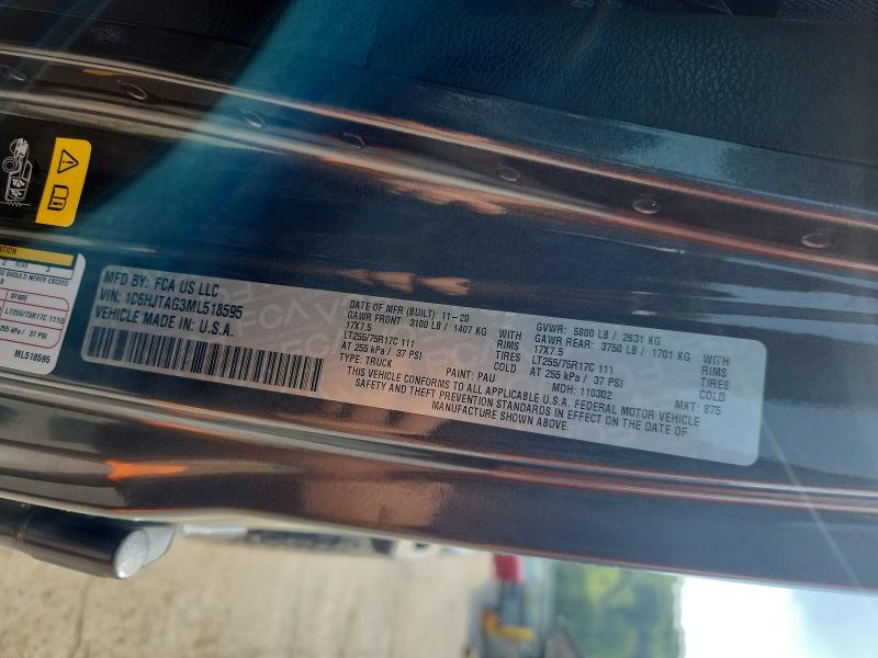 Aukcja sprzedaży 2021 Jeep Gladiator, vin: 1C6HJTAG3ML518595, numer aukcji: 67035866