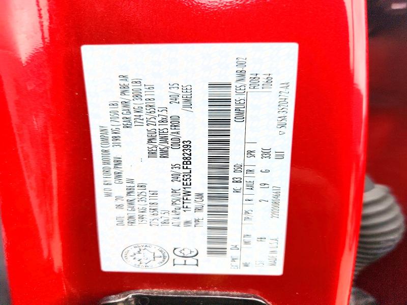 Aukcja sprzedaży 2020 Ford F150, vin: 1FTFW1E53LFB82393, numer aukcji: 68653636