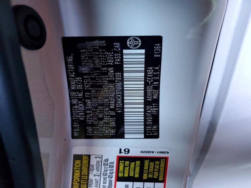Продаж на аукціоні авто 2026 Toyota Camry, vin: 4T1DAACK9TU767808, номер лоту: 70709476