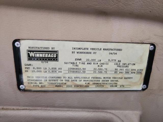 67866296 :رقم المزاد ، 5B4MP67G043392796 vin ، 2004 Workhorse Custom Chassis Motorhome Chassis مزاد بيع