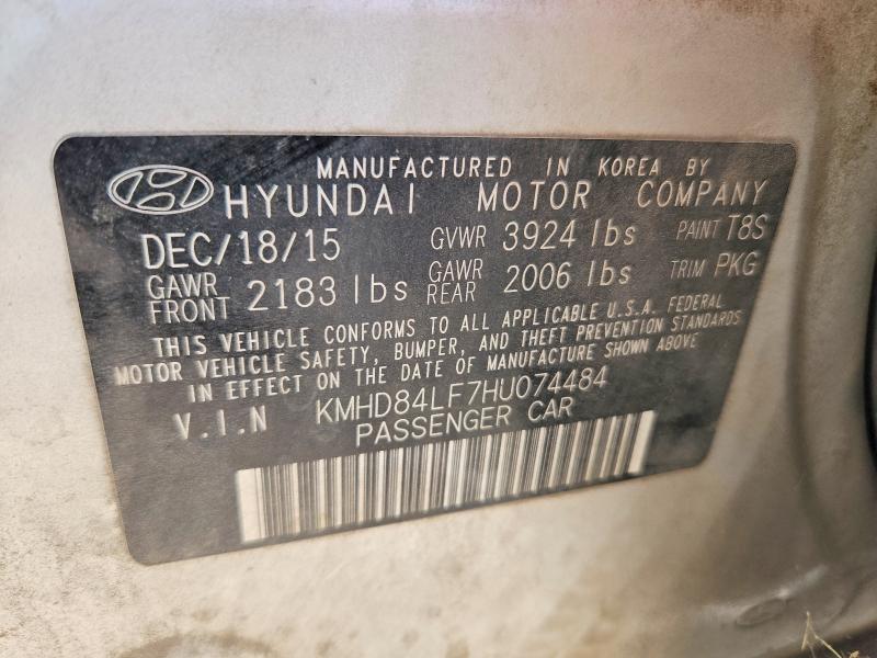 Продаж на аукціоні авто 2017 Hyundai Elantra, vin: KMHD84LF7HU074484, номер лоту: 67432846