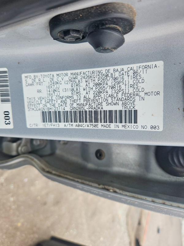 Продажа на аукционе авто 2011 Toyota Tacoma, vin: 3TMJU4GN1BM123114, номер лота: 70517526